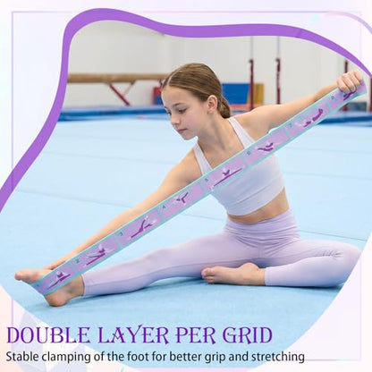 YUXIANLB Elastic Yoga Stretch Strap, 8-Loop Adjustable Stretching Gymnastic Resistance Band Fitness Equipment for Women Physical Flexible Therapy Ballet Dance Stuff Pilate Training Exercise Workout