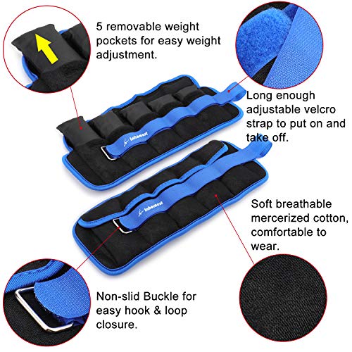 Adjustable Ankle Weights 1-5/10/12 Lbs Leg Weights for Men Women,Wrist Ankle Weights for Physical Therapy,Yoga Pilates,Workout,Walking,Jogging - color: Adjustable 12 Lb Set ( 6Lb Each) - Blue