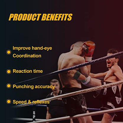 Hikeen Boxing Reflex Ball MMA Boxing Equipment 2 Difficulty Levels Adjustable for Adults and Kids Agility Training Punching Speed and Hand Eye Coordination Training