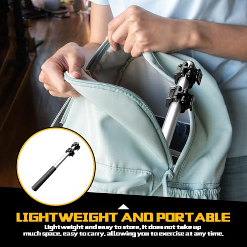 Fancyes Dumbbell Bar Handle with Lock, Adjustable Forearm Wrist Exerciser, Hand Developer Grip Strength Trainer, Fitness Equipment for Lateral Forearm/Wrist Rotation Exerciser/Forearm Trainer