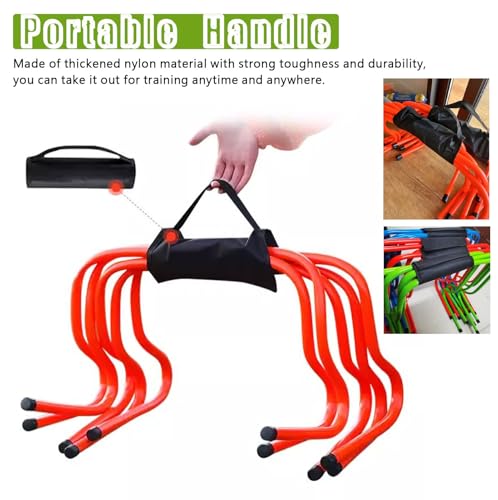 Football Hurdles Soccer Training Agility Hurdles, 5 Pack Different Height Mini Speed Hurdles with Carry Strap, Portable Workout Jumping Hurdles Obstacles Bar