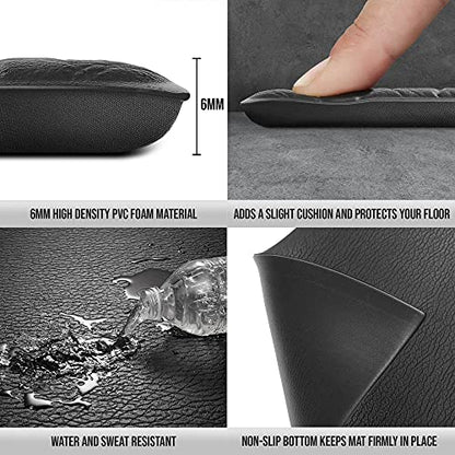 Philosophy Gym Exercise Equipment Mat, 6mm Thick High Density PVC Floor Mat for Ellipticals, Treadmills, Rowers, Stationary Bikes