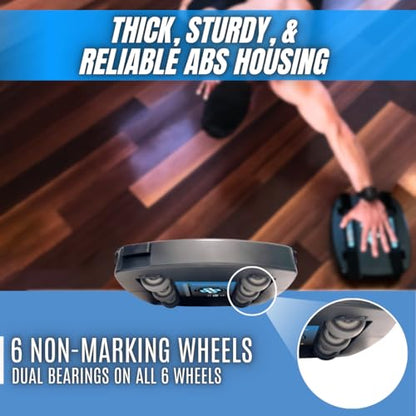 SmithShaper® PRO Ab Squat Roller | Full Body Workout | Get Fit - 25 Exercises! Ab Rollouts, Squats, Plank Walks, Core Strengthening & More | 1 yr. Free SQUATX Exercise App