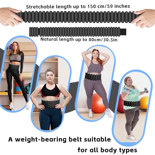 BBK Up to LBS Adjustable Weighted Belt For Women and Men, Weighted Walking Exercise Belt for Gym, Strength Training, Wrist & Ankle