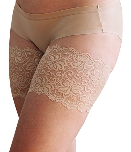 Bandelettes Original Patented Elastic Anti-Chafing Thigh Bands *Prevent Thigh Chafing* - color: Beige Dolce, size: Small