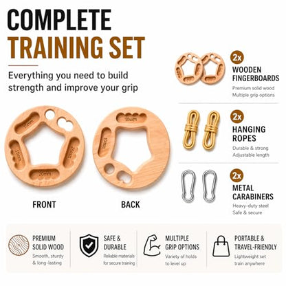 Portable Hangboard for Rock Climbing, 2-Pack Fingerboard Rings