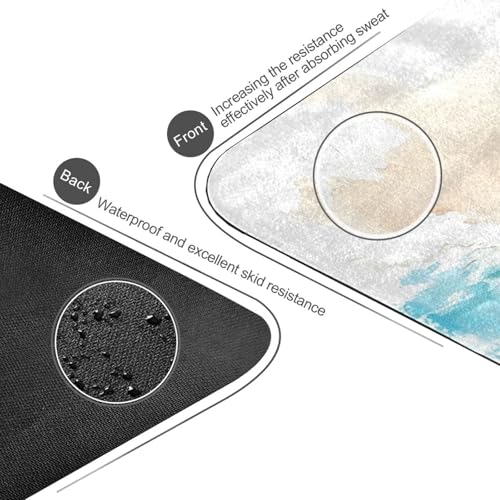 Yoga Mat Beach Palm Trees1 1 mm Non‑Slip Fitness Exercise Mat Lightweight Travel Workout Mat for Gym, Pilates & Stretching, Incluede Storage Bag