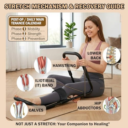 Hamstring Stretcher for Knee Extension, Adjustable Leg Stretcher for Flexibility, Calf, Hip & Lower Back Stretching Equipment, Knee Stretcher for Mobility, Yoga, Physical Therapy & ACL Recovery