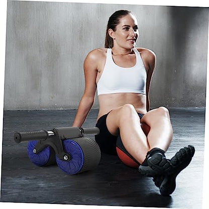 1set Creative Abdominal Training Roller with Knee Pad Dual Wheel Fitness Equipment for Indoor Workouts and Core Strengthening Automatic Rebound Design