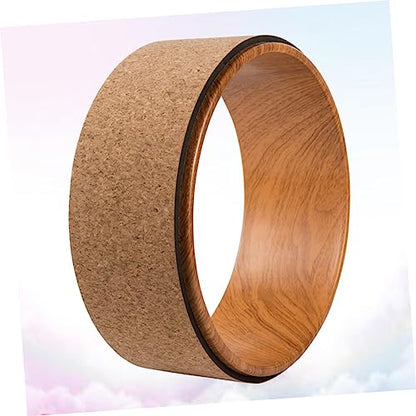 Natural Cork Yoga Wheel for Backbend Support Durable Roller for Deep Stretching Muscle Building Lightweight and Portable Yoga Exerciser