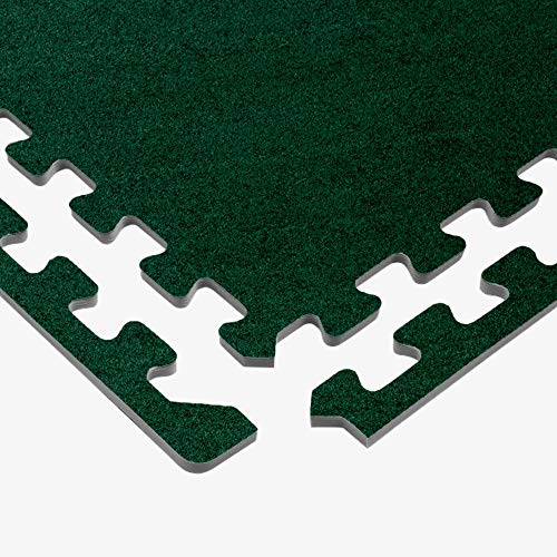 We Sell Mats 3/8 Inch Thick Interlocking Foam Carpet Tiles Durable Carpet Squares Anti Fatigue Support for Home Office or Classroom Use - color: Hunter Green, style: 48 Square Feet (12 Tiles)