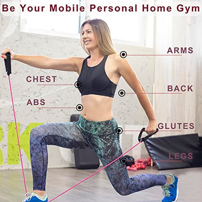 Resistance Bands with Handles, Single Resistance Bands, Exercise Bands with Handles, for Resistance Training, Physical Therapy, Home Workouts, Fitness, Pilates - color: yellow-10lbs