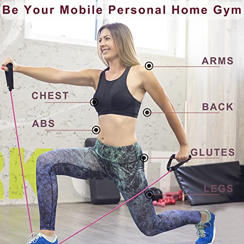 Resistance Bands with Handles, Single Resistance Bands, Exercise Bands with Handles, for Resistance Training, Physical Therapy, Home Workouts, Fitness, Pilates - color: green-30lbs