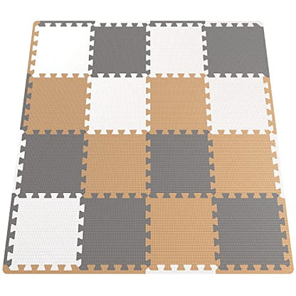 Angels Soft Foam Baby Play Mats Tiles 32 pcs Set covers over 46x46- Playmat Multi Use, Create & Build A Safe Area Interlocking Jigsaw Puzzle eva Non-Toxic Floor for Toddler Infant Kids Toy Room & Yard