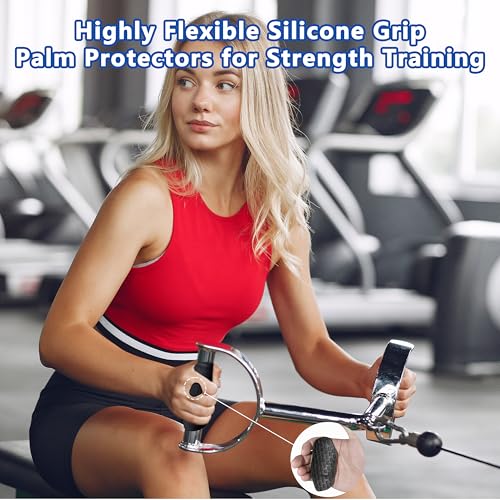 Silicone Gym Grips for Weight Lifting,Workout Gloves for Women Men Alternative,Anti Slip Gym Workout Grip,Rubber Gym Hand Grips-Weightlifting Grips Pad for Barbell,Pull Up,Ryptfit,Training