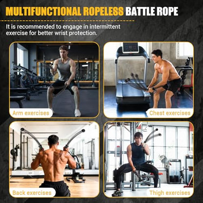 Ropeless Battle Rope for Home Gym with Non-Slip Handle for Wrist Protection