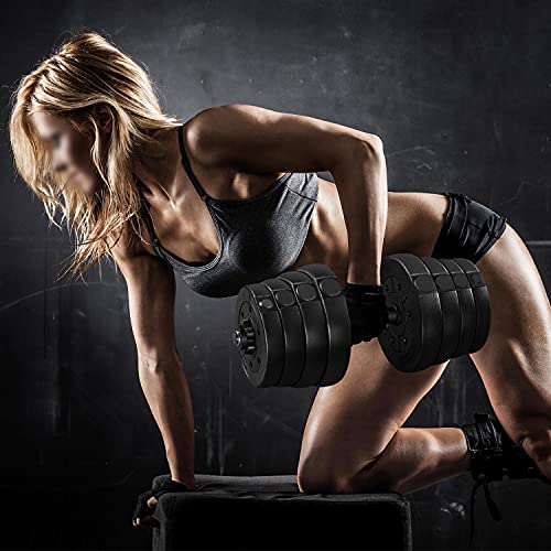 Yaheetech Adjustable Dumbbell Sets Free Weights for Women Men Beginner Dumbbells Changeable Home Gym Apartment Exercise & Fitness Equipment Black - size: 66 pounds