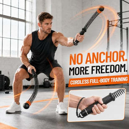 2-Pack Cordless Battle Ropes with Adjustable Weights, 3 lbs Total (1.5 lbs Each) Weighted Ropeless Training Ropes for Home Gym & Apartment, Silent Indoor HIIT Workout Equipment for Men & Women