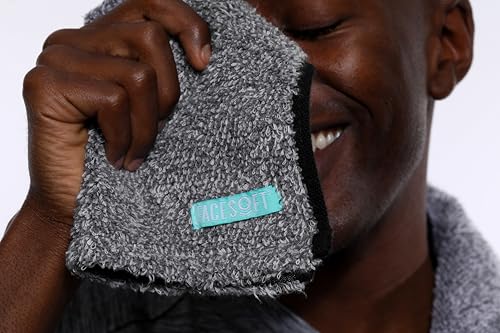 Yoga Towel - Infused with Activated Charcoal to Detoxify and Sweat - Made with Eco-Friendly Aqua-Cotton Yarn - Biodegradable and Sustainable - All Ages - color: Eco Sweat Charcoal Workout Towel