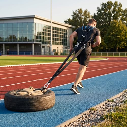 Yosoo Health Gear Pulling Harness Harness, Sled Pulling Harness Adjustable Pulling Sled Harness, Sled Shoulder Harness, Sled Pulling Belt With Shoulder Straps For Fitness Training Workout
