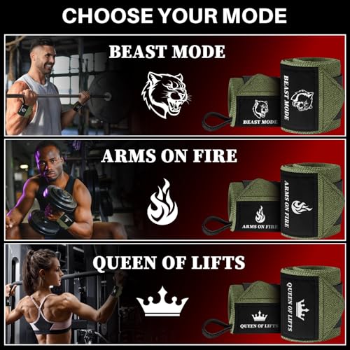 Weightlifting 18" & 12" Wrist Wraps with Thumb Loop – Heavy Duty Wrist Workout Braces for Men and Women – Ideal for Powerlifting, Strength Training, Bodybuilding