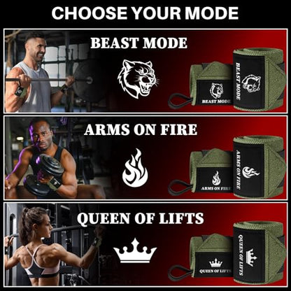 Weightlifting 18" & 12" Wrist Wraps with Thumb Loop – Heavy Duty Wrist Workout Braces for Men and Women – Ideal for Powerlifting, Strength Training, Bodybuilding