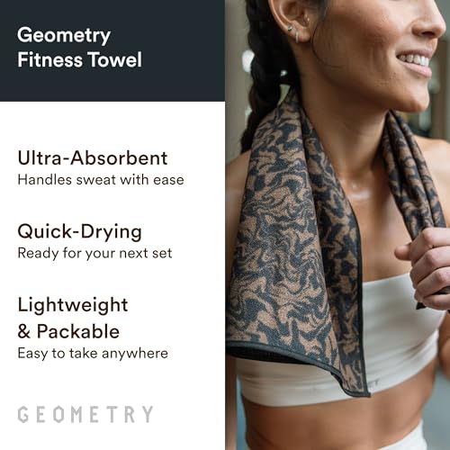 GEOMETRY Gym Towels for Working Out - Compact & Quick Dry, Super Absorbent Double-Sided Microfiber Sweat Towel - Premium Microfiber for Gym - Lavender Nights, 16" x 30", 1 Piece