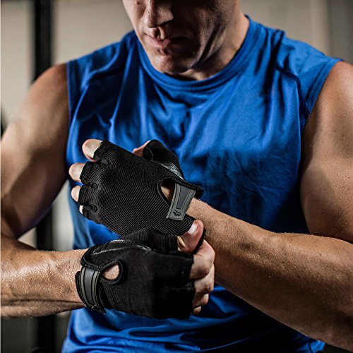 Harbinger Power Non-Wristwrap Workout Weightlifting Gloves with StretchBack Mesh and Leather Palm - color: BLACK, size: Small