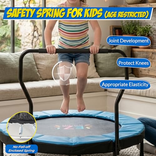 40''- 48'' Toddler Trampoline - ASTM Approved – 3ft/4ft Trampoline for Toddlers 3-5 Age - Trampoline with Safety Enclosure - Perfect Toddler Gift- Max 130 LB