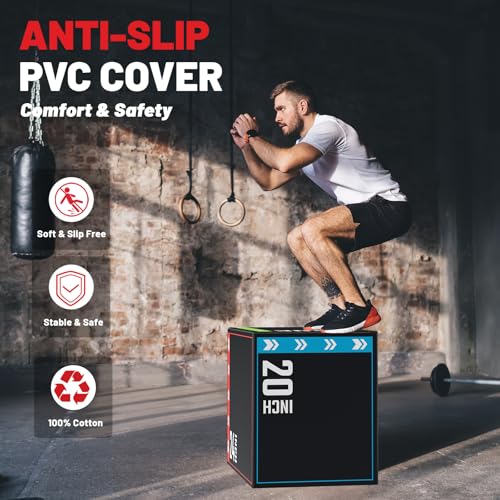 papababe 3-in-1 Jump Box, Anti-Slip, High-Density Foam - style: 20 x 24 x 30 inch (16lbs)-Colored B