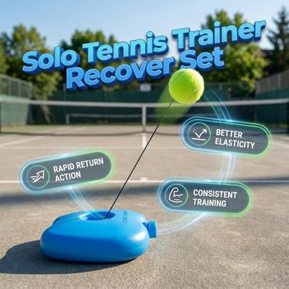 Tennis Trainer with String, Portable Tennis Ball Training Baseboard for Solo Practice, Weighted Baseboard Training Equipment Set, Tennis Practice Rebounder for Backyard Driveway