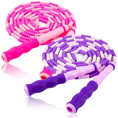 Jump Rope for Kids, Adjustable Jump Ropes for 4 5 6 7 8 10 12, Tangle Free - color: Pink and Purple