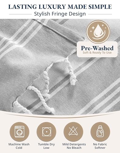 LANE LINEN Beach Towel, 2 Pack Beach Towels Oversized, 39"x71", XL - Alloy - color: 17: Alloy, size: Pack of 2