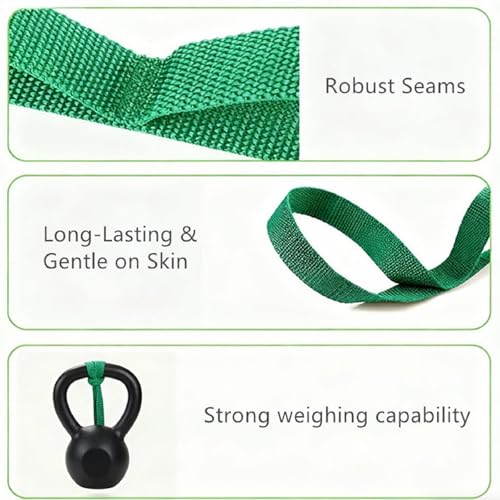 Stretching Strap Yoga Strap for Home Workout, Exercise, Pilates & Gymnastics - 10 Loops Non-Elastic Stretch Band for Flexibility, Women & Men