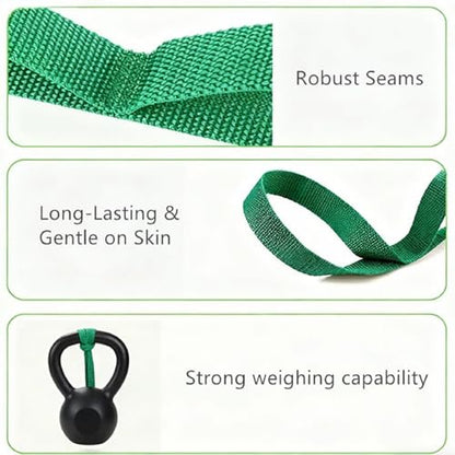 Stretching Strap Yoga Strap for Home Workout, Exercise, Pilates & Gymnastics - 10 Loops Non-Elastic Stretch Band for Flexibility, Women & Men