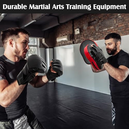 Gemscream 10 In1 Punching Mitts Kick Pad Set Taekwondo Pads Boxing Mitts Focus Pads Boxing Gloves Safety Head Guard Wrist Band for Kickboxing, Karate, Muay Thai, MMA Training - color: Black