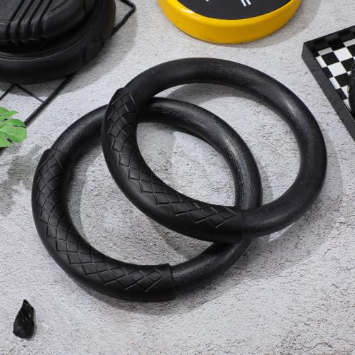 TOYANDONA ABS Gymnastic Rings 1 Pair Black for Home Fitness Workouts
