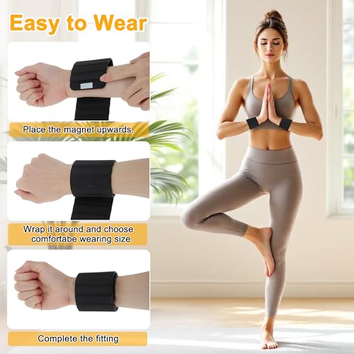 Wrist Weights, 1.1LB Each Stackable Magnetic, Adjustable Ankle Weights for Men & Women, Jogging/Yoga & More, 1 Pair - color: Black