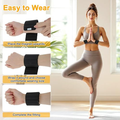 Wrist Weights, 1.1LB Each Stackable Magnetic, Adjustable Ankle Weights for Men & Women, Jogging/Yoga & More, 1 Pair - color: Black