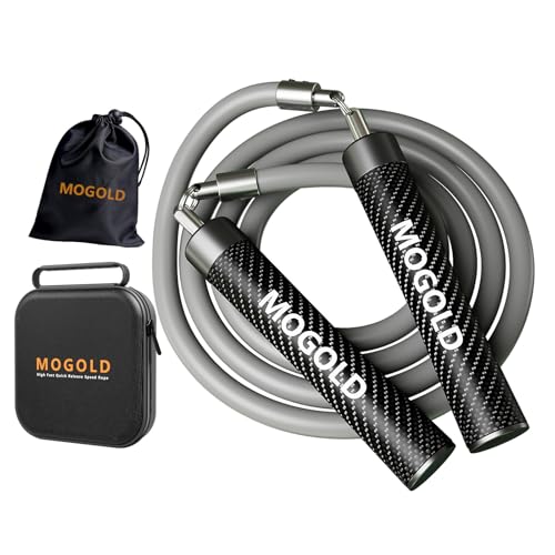 Weighted Jump Rope, 1LB - 3 Pre-Sized Lengths (M/L/XL) for Perfect Fit, No Adjustment Needed! Ergonomic Faux Leather Handle for HIIT, Strength, Cardio & Fat Burn