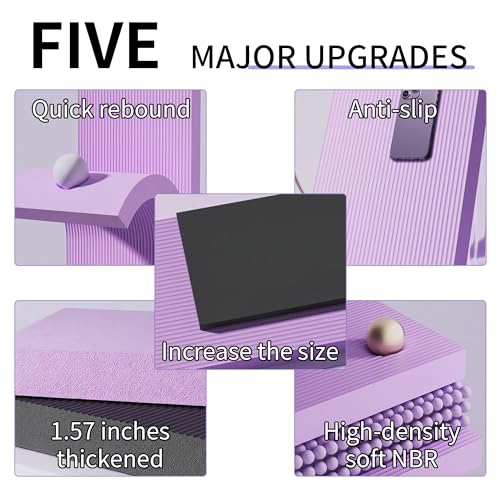 Balance Pad, High-Density TPE Foam Balance Pad Non-Slip Water-Resistant Lightweight Portable for Yoga, Stability Training, Balance Exercises, Hip Thrusts, Home & Gym Fitness