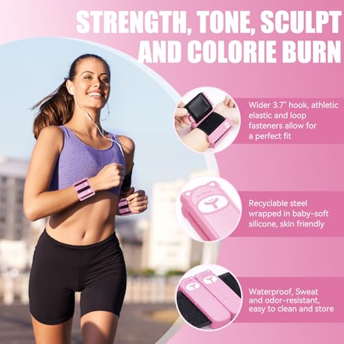 Wrist Ankle Weights Set of 2(1lb Each), Adjustable Silicone Weighted Wristbands for Women Men, Wearable Arm & Leg Weights for Pilates, Walking, Workout Exercise