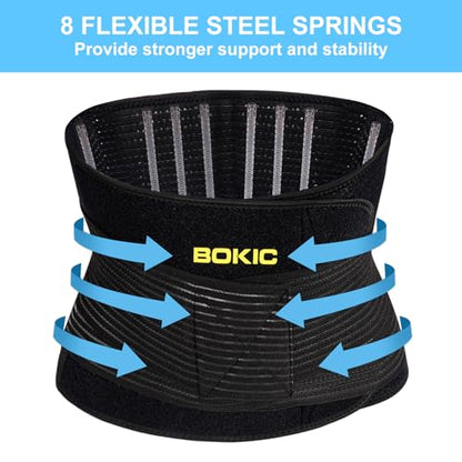 Back Brace for Women and Men, Back Support Belt for Lifting at Work, Back Stretcher for Lower back Pain Relief, Scoliosis, Sciatica,Herniated Disc,Protect Belt for Lumbar 04 Black-XXXL
