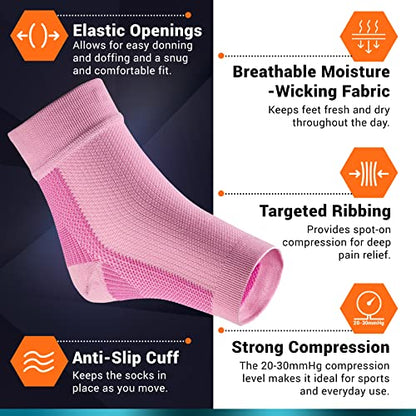 Ankle Brace Support - Ankle Compression Sleeve - Foot Brace for Women & Men - Tendonitis & Arthritis Ankle Brace Sports Running, Plantar Fasciitis Relief & Stabilizing Ankle Wrap