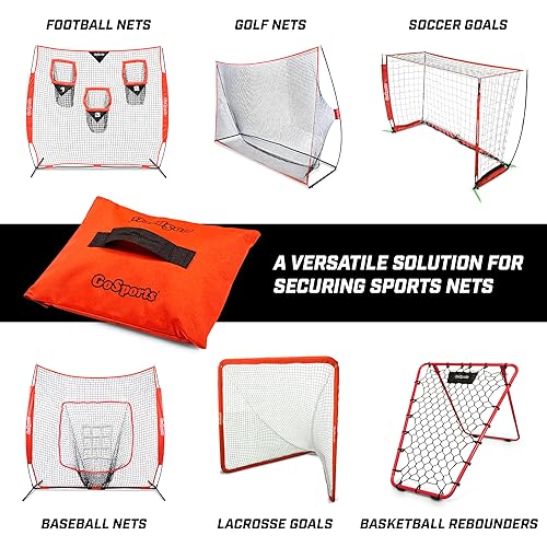 GoSports Sports Net Sandbags Set of 4 Weighted Anchors for Baseball Nets, Soccer Goals, Golf Nets, Football Nets, Hockey Nets and More