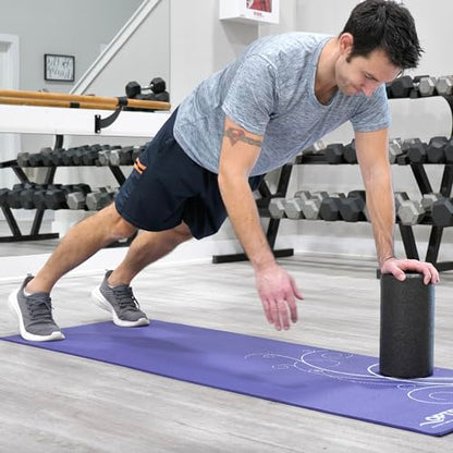 OPTP AXIS Firm Density Foam Roller – Round, Black, 12"L X 6" - color: Black - 12" X 6" Round
