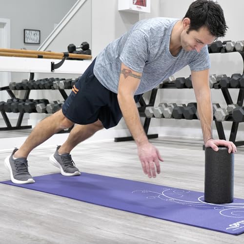 OPTP AXIS Firm Density Foam Roller – Round, Black, 12"L X 6" - color: Black - 12" X 6" Round