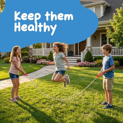 ArtCreativity 84 Inch Nylon Ropes for Kids - Pack of 12 - Durable Jump Ropes with Plastic Handles - Healthy Indoor and Outdoor Activity, Classroom Gifts, Party Favors, Gifts for Boys and Girls