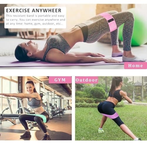 Fabric Resistance Bands for Working Out, 4 Levels Non-Slip Booty Bands Set for Women Men, Workout Exercise Bands for Legs Glute Hip Squat Yoga Pilates
