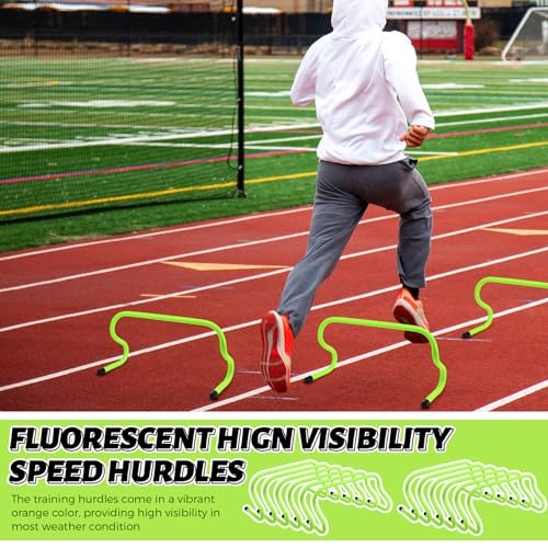 Wettarn 12 Pcs 9" Speed Training Agility Hurdles for Athletes Reliable Training Hurdle Plyometric All Purpose Practice Equipment for Soccer Basketball Football - color: Green